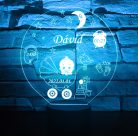 Személyre szabható Fiú Babás 7 színű 3D LED lámpa – Születési adatokkal