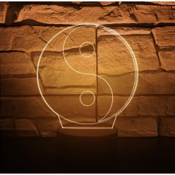 Yin Yang 3D hatású led lámpa Kontúrgravírozott