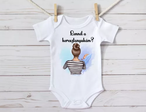Személyre Szabható Keresztanya Felkérő Baba Body Újszülöttel – "Lennél a Keresztanyukám?"