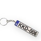 Rendszám kulcstartó egyedi szöveggel