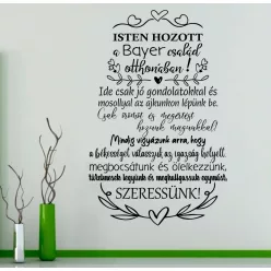 Isten hozott a család otthonában falmatrica