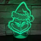 Grinch 3D hatású led lámpa