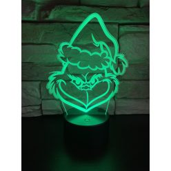 Grinch 3D hatású led lámpa