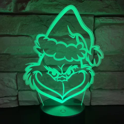 Grinch 3D hatású led lámpa
