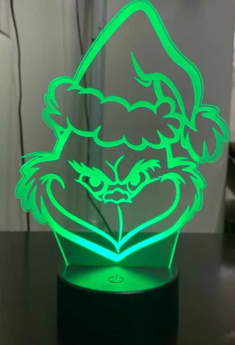 Grinch 3D hatású led lámpa