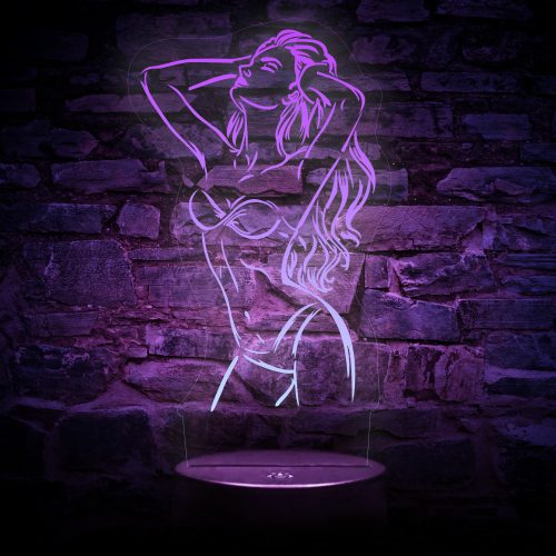 Női Alak 7 színű 3D LED lámpa