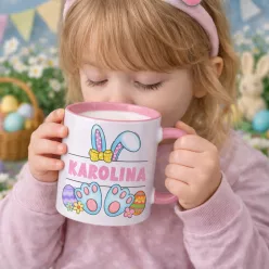 Húsvéti lányos bögre saját névvel