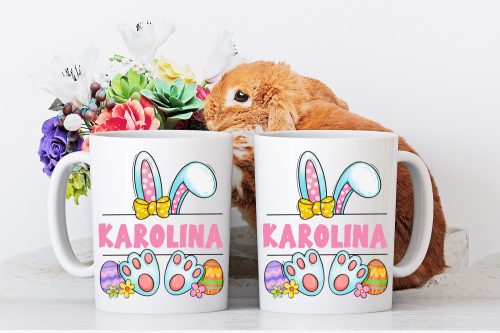 Húsvéti lányos bögre saját névvel