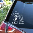 Macis Játszótársak – Egyedi Feliratos Testvér Autómatrica Fiúval és Lánnyal