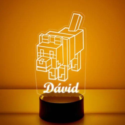Minecraft farkas 3D LED Lámpa