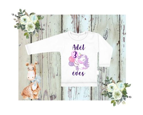 1. Unicornisos szülinapi hosszú ujjú póló