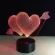 Szív nyíllal 3D lámpa, kérhető névvel