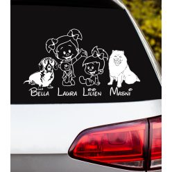 Tacskó Lány Kislány Csau-csau autósmatrica