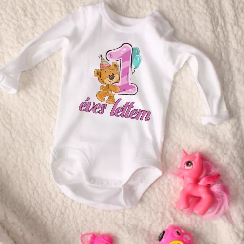 1 éves lettem lányos születésnapi baba body