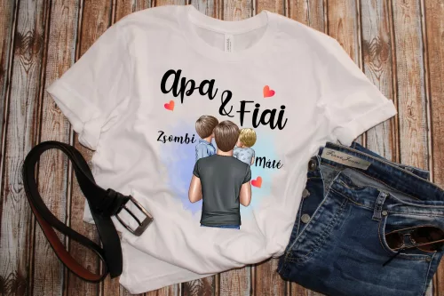 Apa fiai személyre szabható férfi póló (Fiú-Kisfiú)