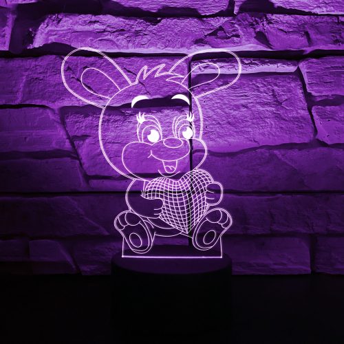 Nyuszis 7 színű 3D LED lámpa