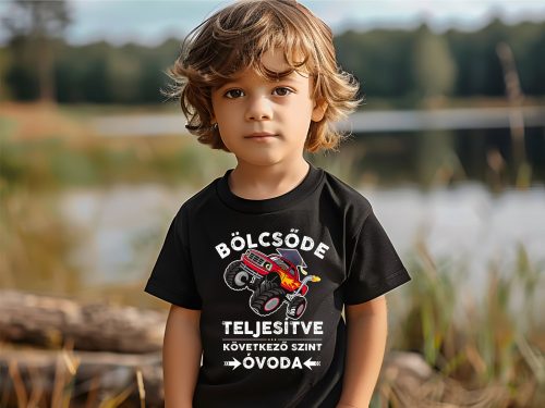 BÖLCSŐDE TELJESÍTVE Monster track baba póló