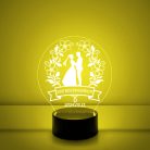  Esküvő, Eljegyzés, Házassági évforduló személyre szabott 7 színű 3D led lámpa