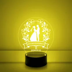    Esküvő, Eljegyzés, Házassági évforduló személyre szabott 7 színű 3D led lámpa