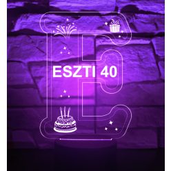 Születésnapi egyedi 3D hatású asztali LED lámpa
