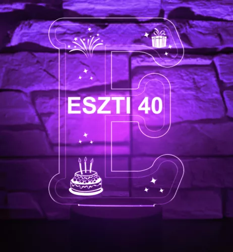 Születésnapi egyedi 3D hatású asztali LED lámpa