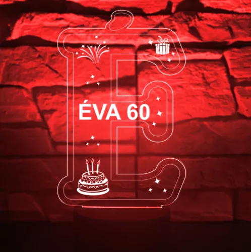 Születésnapi egyedi 3D hatású asztali LED lámpa