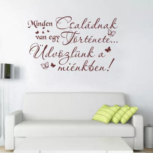 Családi idézetes falmatrica – Minden családnak van egy története
