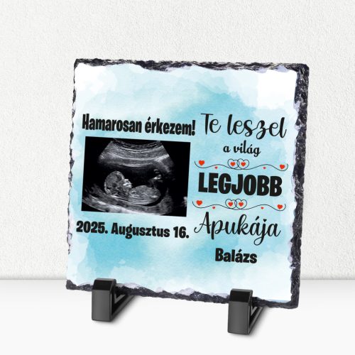 Személyre szabott kőlap ultrahanggal – „Te leszel a világ legjobb apukája!”
