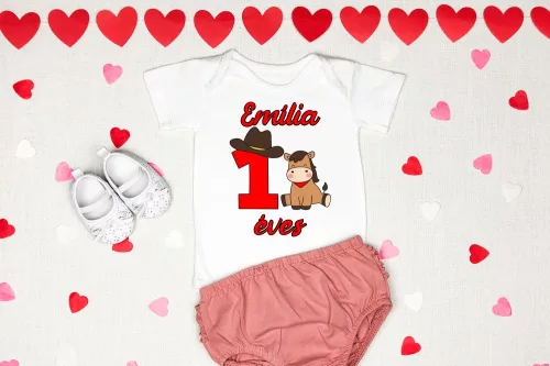 Lovas szülinapi baba body névvel