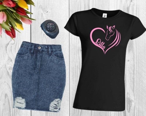 1. Lovas szíves névvel női póló
