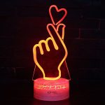 Kéz szívvel 3D lámpa