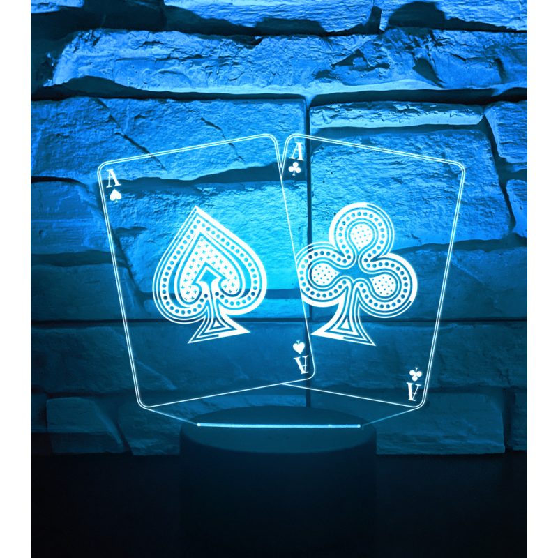 1. Poker 3D hatású led lámpa