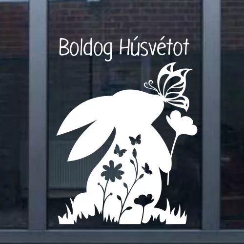 Húsvéti nyuszi ablakmatrica