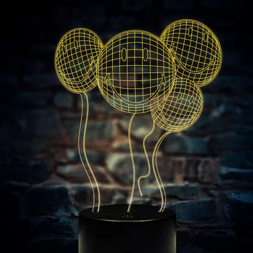 Smileys lufik 3D hatású led lámpa