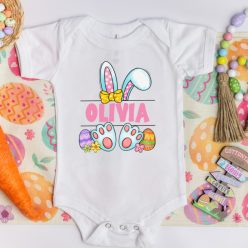   Húsvéti Cukiság – Névre Szóló Nyuszifüles Lányos Baba Body