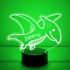 Dinós 7 színű 3D LED lámpa névvel