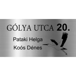  Gravírozott ajtó-postaláda tábla (GÓLYA MOTÍVUMMAL)