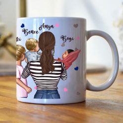   A világnak egy anya vagy – Egyedi bögre nagylánnyal, kisfiúval és babával