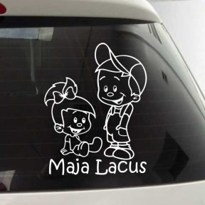 Két gyerekes autósmatrica