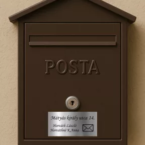 Ajtó, név és postaláda tábla