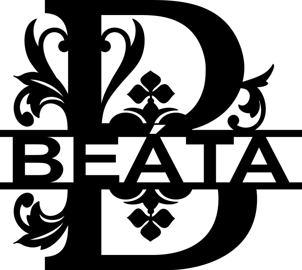 B betű, saját névvel, monogram 49x44 cm