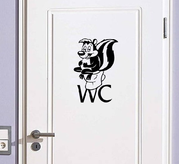 Wc dekoráció 4, borz falmatrica, falmatricák, egyedi falmatrica Fürdőszoba matrica